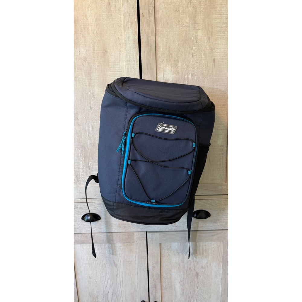Coleman Insulated Backpack Cooler Navy Blue Turquoise Soft Sided Hiking Bag
